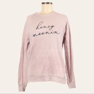 🌺 Alternative Nordstrom Honey Moonin Blush Pink Vacation Sweatshirt Size M